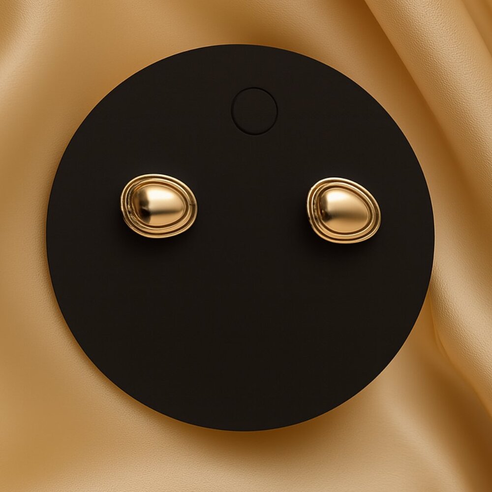Minimalist Small Gold Oval Stud Earrings – Classic Everyday Jewelry for Women